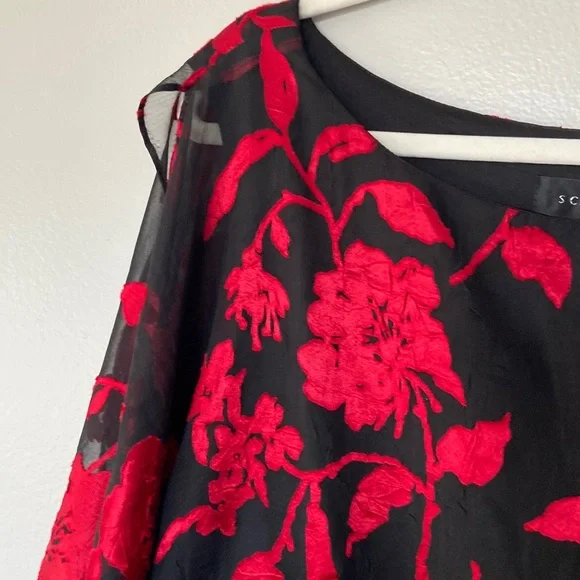 Scarlett Women’s Black & Red Floral mid dress Plus Size 18W NWT, very elegant - Picture 6 of 15